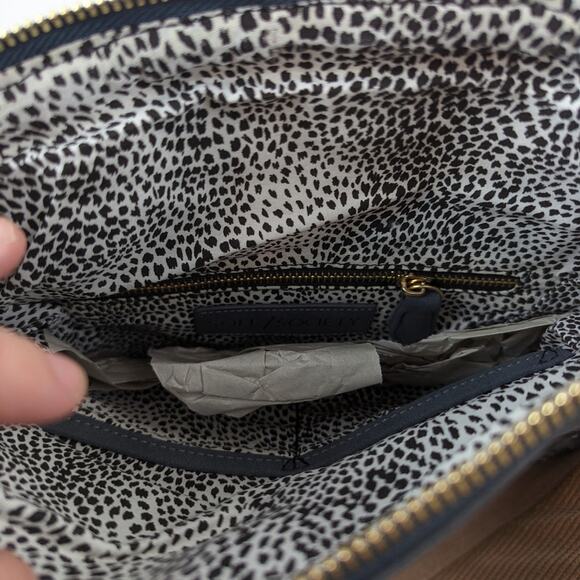 NWOT Sole Society Blue Woven Foldover Crossbody Chain Bag - Picture 5 of 6